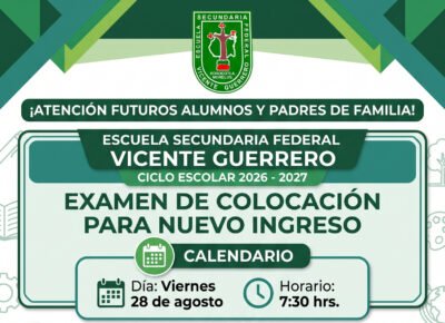 Examen de colocación para nuevo ingreso