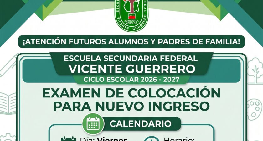Examen de colocación para nuevo ingreso